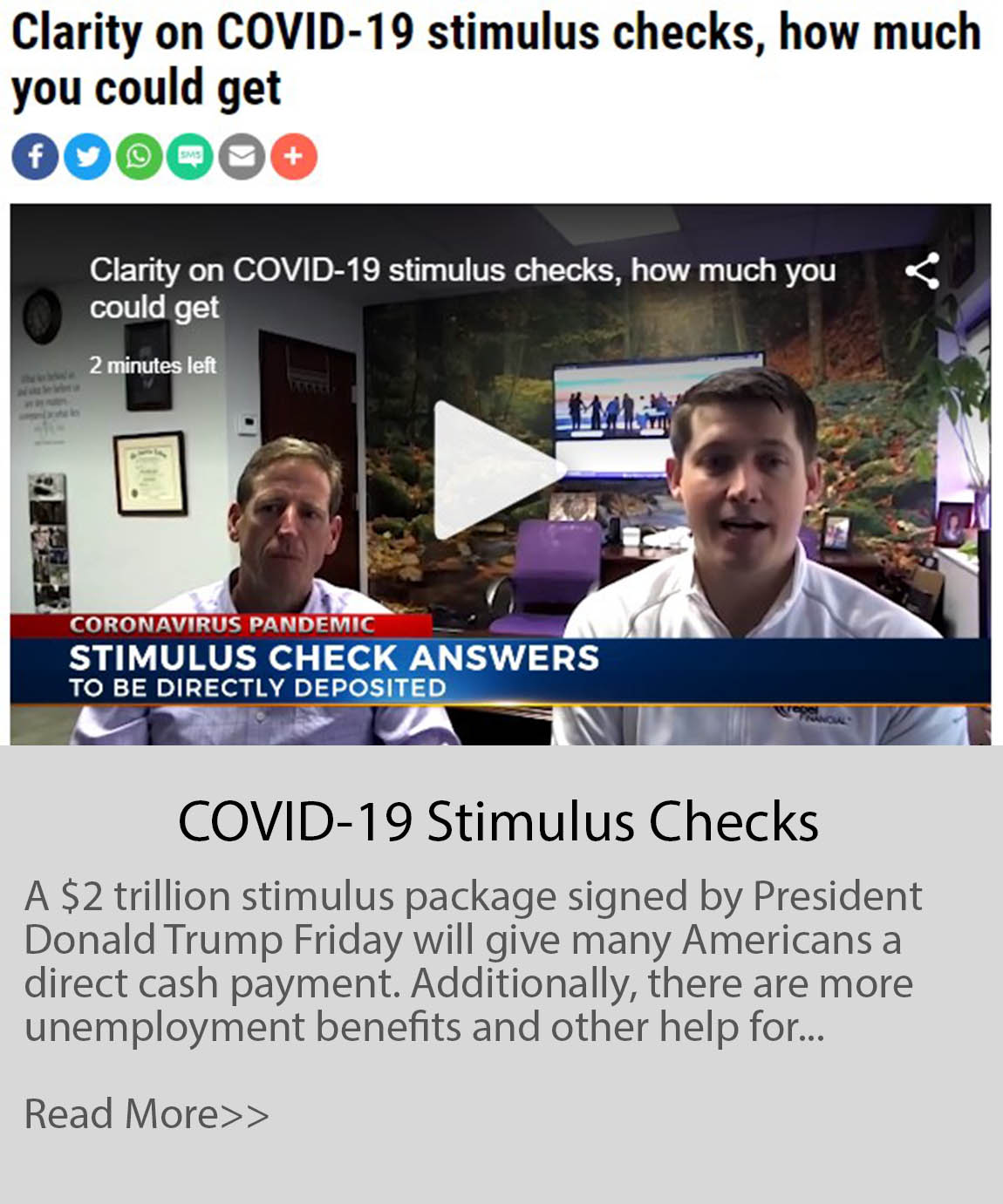 covid-19 stimulus checks