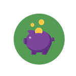 illustrative icon of a piggy bank to represent savings