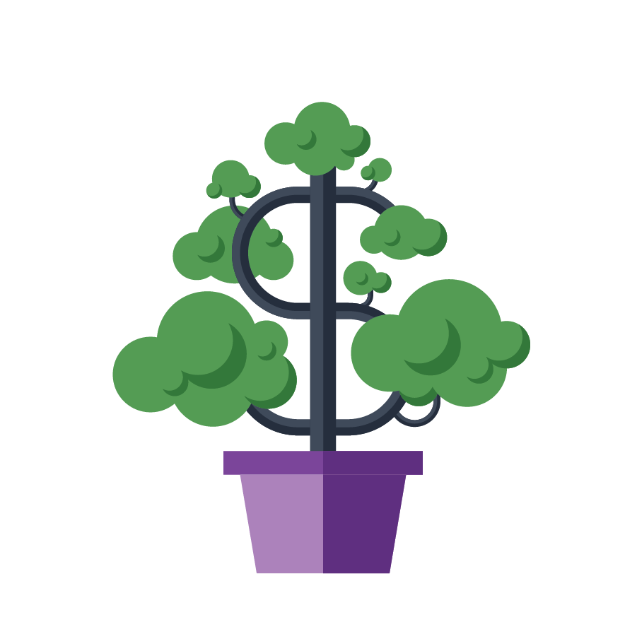 icon of a tree with a dollar sign as the trunk