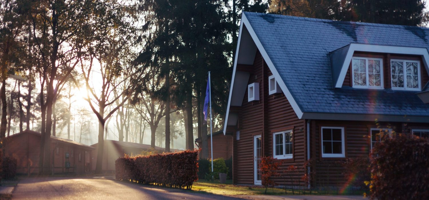 house at the end of the streets in front of trees